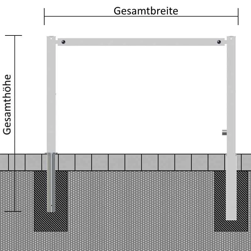 Wegesperren herausnehmbar und drehbar aus Vierkantrohr, 4 Breiten, optionaler Knieholm – Bild 6